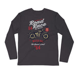 Watchill’n ‘Road Race’ Premium Long Sleeve Fitted Crew (Maroon/Grey) - Watchill'n