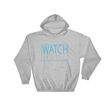 Load image into Gallery viewer, Watch Hill &#39;Rectangular Logo&#39; - Hoodie (Cyan/Grey) - Watchill&#39;n