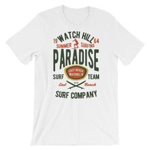 Load image into Gallery viewer, Watchill&#39;n &#39;Summer Surfing&#39; - Short-Sleeve Unisex T-Shirt (Green/Terracotta) - Watchill&#39;n