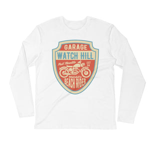 Watchill’n ‘Beach Rider’ Premium Long Sleeve Fitted Crew (Rust/Creme) - Watchill'n