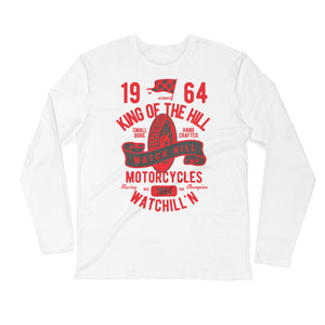 Watchill’n ‘King of the Hill’ Premium Long Sleeve Fitted Crew (Red/Black) - Watchill'n