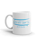 Watch Hill Surf Co. 'Parallel Boards' Ceramic Mugs in 11oz. or 15oz. (Cyan) - Watch Hill RI t-shirts with vintage surfing and motorcycle designs.