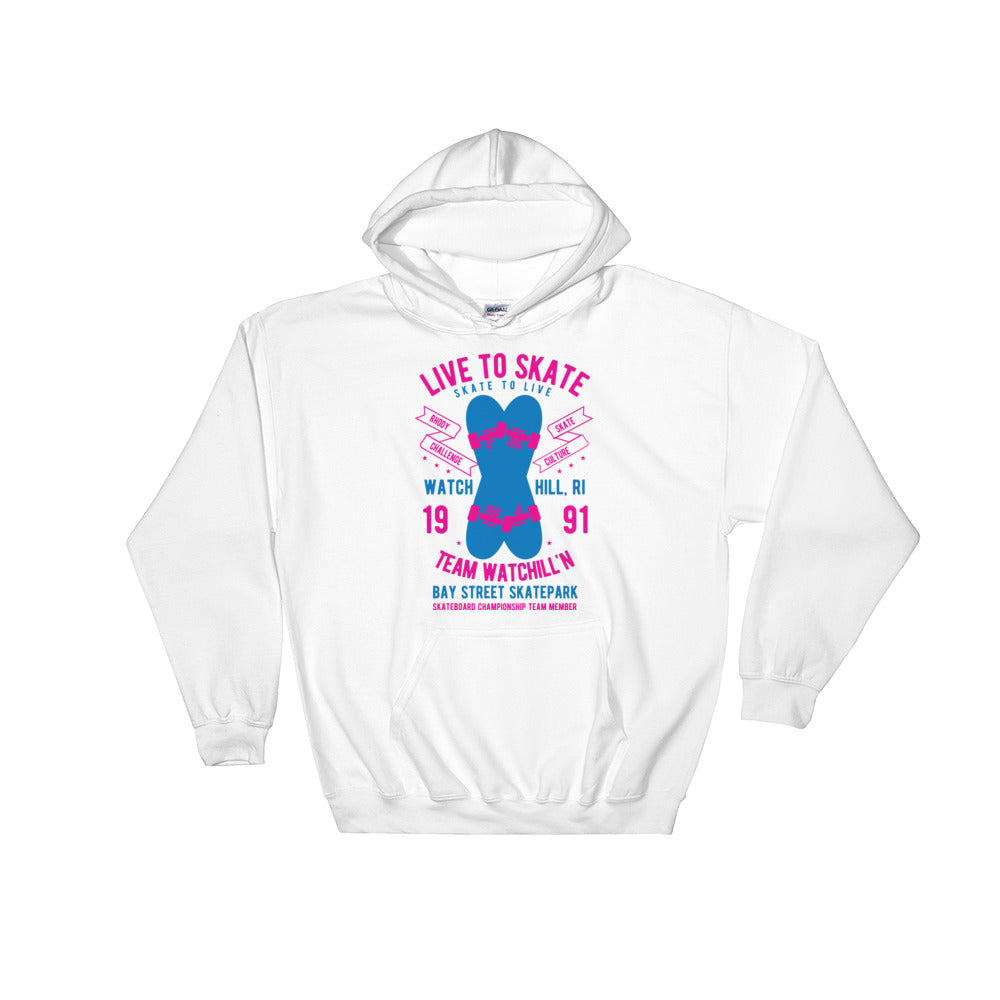 Watchill'n 'Live to Skate' - Hoodie (Pink/Blue) - Watchill'n