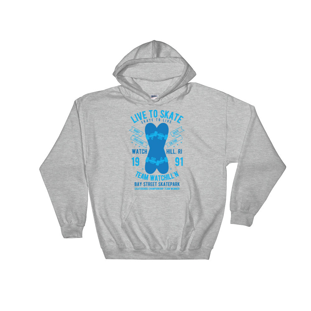 Watchill'n 'Live to Skate' - Hoodie (Blue) - Watchill'n