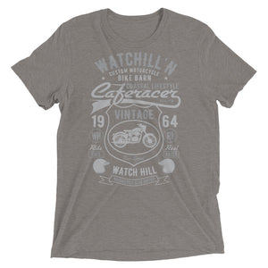 Watchill’n ‘Bike Barn’ Unisex Short sleeve t-shirt (Dk Grey/Grey) - Watchill'n