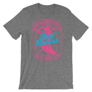 Watchill'n 'Surf Riders' - Short-Sleeve Unisex T-Shirt (Pink) - Watchill'n