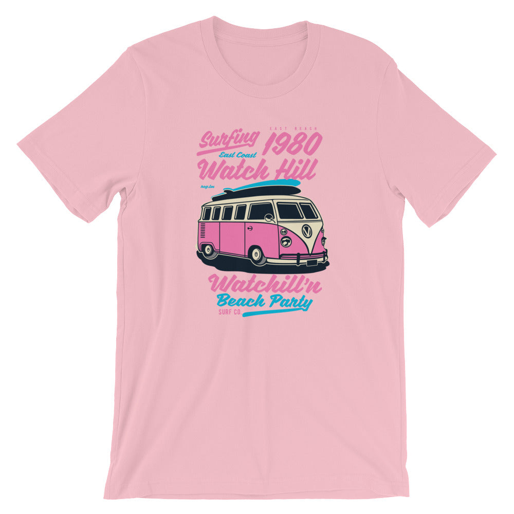 Watchill'n 'Beach Party' - Short-Sleeve Unisex T-Shirt (Pink) - Watchill'n