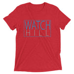 Watch Hill Rectangular Logo Premium Unisex Short Sleeve T-shirt (Cyan/Grey) - Watchill'n