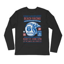 Load image into Gallery viewer, Watchill’n ‘Beach Racing’ Premium Long Sleeve Fitted Crew (Blue/Rust) - Watchill&#39;n