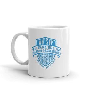Watch Hill 'Paddle Board Club' Ceramic Mug - (Lt. Blue) - Watch Hill RI t-shirts with vintage surfing and motorcycle designs.