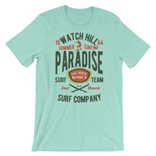 Load image into Gallery viewer, Watchill&#39;n &#39;Summer Surfing&#39; - Short-Sleeve Unisex T-Shirt (Green/Terracotta) - Watchill&#39;n