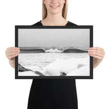 Load image into Gallery viewer, Watch Hill &#39;Winter Waves&#39;, Framed poster - Watch Hill RI t-shirts with vintage surfing and motorcycle designs.