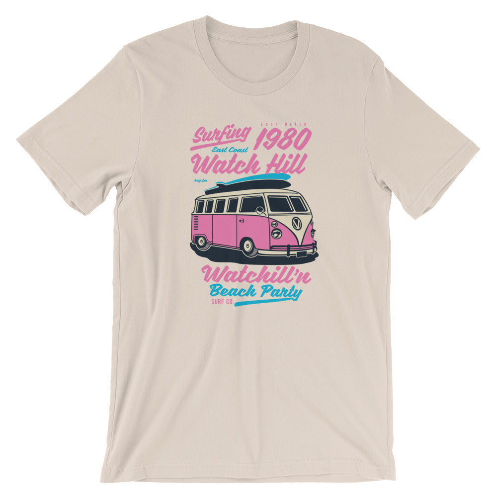 Watchill'n 'Beach Party' - Short-Sleeve Unisex T-Shirt (Pink) - Watchill'n