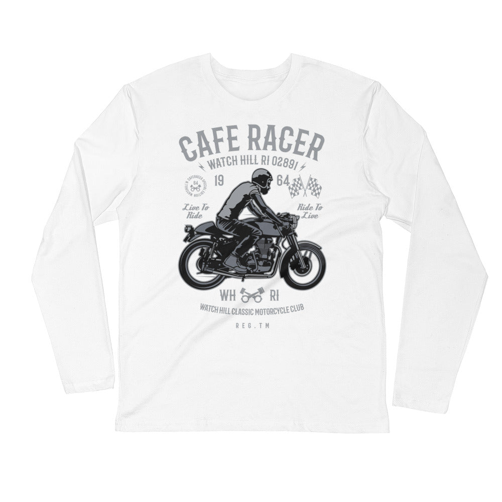 Watchill’n ‘Cafe Racer’ Premium Long Sleeve Fitted Crew (Grey) - Watchill'n