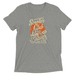 Watchill’n ‘Scooter Club’ Unisex Short Sleeve t-shirt (Creme/Orange) - Watch Hill RI t-shirts with vintage surfing and motorcycle designs.