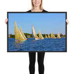 WH-15s Racing, "Cat on the Course", Framed poster - Watch Hill RI t-shirts with vintage surfing and motorcycle designs.