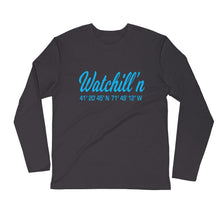 Load image into Gallery viewer, Watchill&#39;n &#39;Coordinates&#39; Logo Premium Long Sleeve Fitted Crew (Pink) - Watchill&#39;n