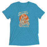 Watchill’n ‘Scooter Club’ Unisex Short Sleeve t-shirt (Creme/Orange) - Watch Hill RI t-shirts with vintage surfing and motorcycle designs.