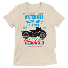Load image into Gallery viewer, Watchill’n ‘Rhody Rides’ Unisex Short sleeve t-shirt (Blue/Red) - Watchill&#39;n