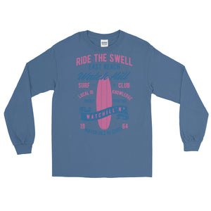 Watchill'n 'Ride the Swell' - Long-Sleeve T-Shirt (Pink/Blue) - Watchill'n