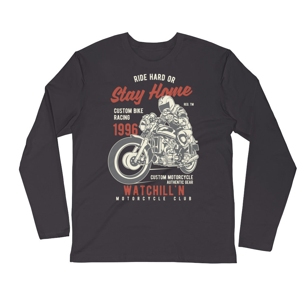 Watchill’n ‘Ride Hard’ Premium Long Sleeve Fitted Crew (Rust/Tan) - Watchill'n