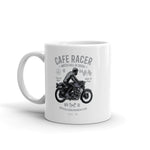 Watchill'n 'Cafe Racer' Ceramic Mug - (Grey/Black) - Watch Hill RI t-shirts with vintage surfing and motorcycle designs.