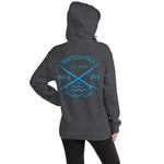 Watch Hill 'Surf Co.’ Unisex Hoodie (Blue) - Watch Hill RI t-shirts with vintage surfing and motorcycle designs.
