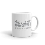 Watchill'n 'Local Coordinates' Ceramic Mug - (Grey) - Watch Hill RI t-shirts with vintage surfing and motorcycle designs.