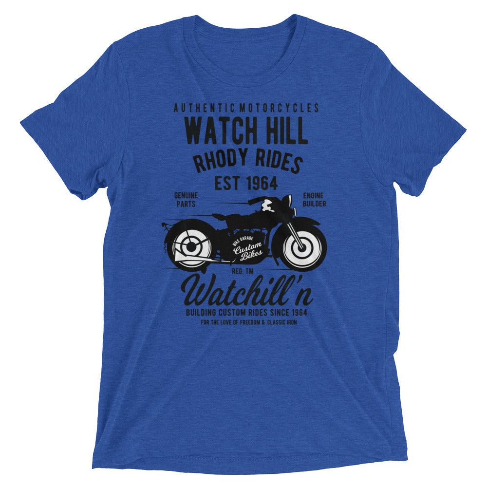 Watchill’n ‘Rhody Rides’ Unisex Short sleeve t-shirt (Black) - Watchill'n