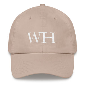 Watch Hill 'WH' Logo Hat (White) - Watch Hill RI t-shirts with vintage surfing and motorcycle designs.