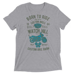 Watchill’n ‘Born To Ride’ Unisex Short sleeve t-shirt (Olive/Blue) - Watchill'n