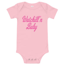 Load image into Gallery viewer, Watchill&#39;n &#39;Baby&#39; - Jersey Short Sleeve One Piece (Pink) - Watch Hill RI t-shirts with vintage surfing and motorcycle designs.