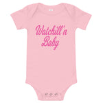 Watchill'n 'Baby' - Jersey Short Sleeve One Piece (Pink) - Watch Hill RI t-shirts with vintage surfing and motorcycle designs.
