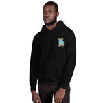 Watchill’n ‘Scooter Club’ Unisex Hoodie (Creme/Cyan) - Watch Hill RI t-shirts with vintage surfing and motorcycle designs.