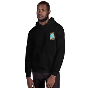 Watchill’n ‘Scooter Club’ Unisex Hoodie (Creme/Cyan) - Watch Hill RI t-shirts with vintage surfing and motorcycle designs.