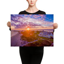 Load image into Gallery viewer, Watch Hill Sunset Over East Beach, Canvas Prints - Watch Hill RI t-shirts with vintage surfing and motorcycle designs.