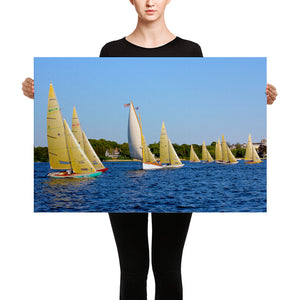 WH-15s Racing, "Cat on the Course", Canvas Prints - Watch Hill RI t-shirts with vintage surfing and motorcycle designs.