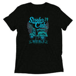 Watchill’n ‘Scooter Club’ Unisex Short Sleeve t-shirt (Cyan/Turquoise) - Watch Hill RI t-shirts with vintage surfing and motorcycle designs.