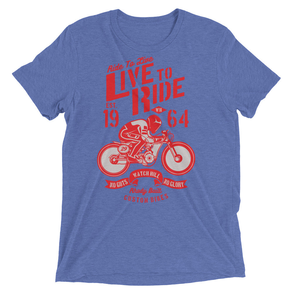 Watchill’n ‘Live To Ride’ Unisex Short sleeve t-shirt (Red) - Watchill'n