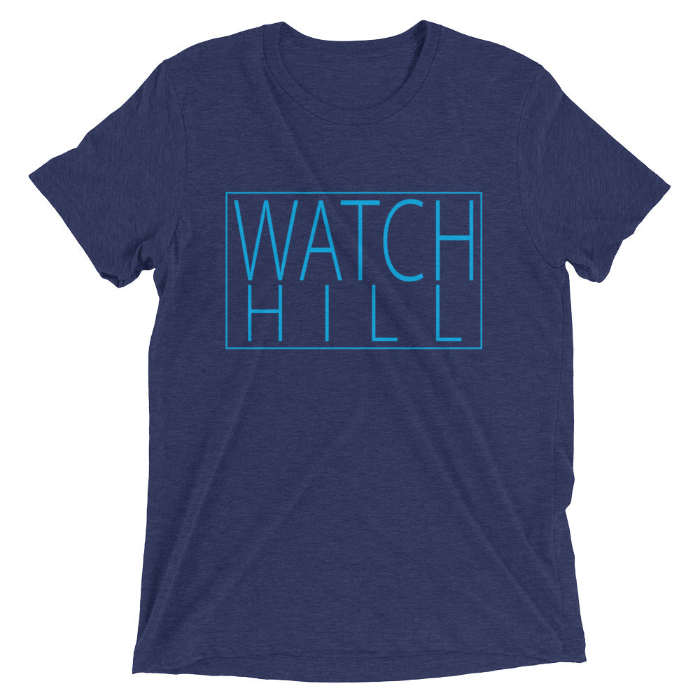 Watch Hill Rectangular Logo Premium Unisex Short Sleeve T-shirt (Cyan) - Watchill'n