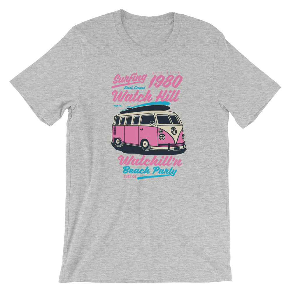 Watchill'n 'Beach Party' - Short-Sleeve Unisex T-Shirt (Pink) - Watchill'n