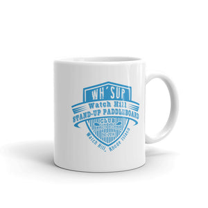 Watch Hill 'Paddle Board Club' Ceramic Mug - (Lt. Blue) - Watch Hill RI t-shirts with vintage surfing and motorcycle designs.