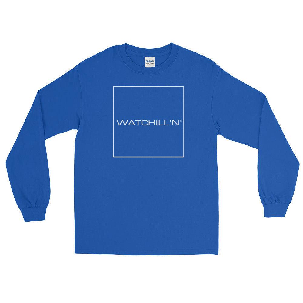 Watchill'n 'Box Logo' - Long Sleeve T-Shirt (White) - Watchill'n