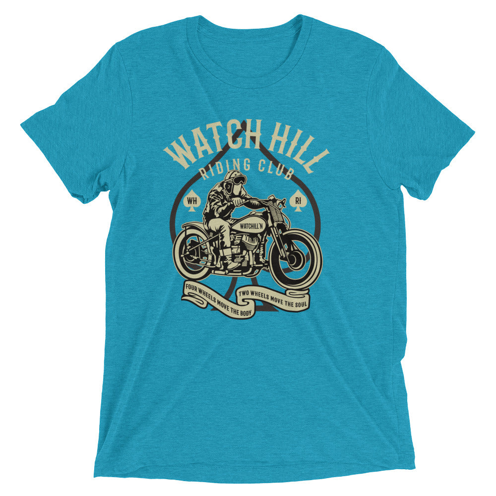 Watchill’n ‘Riders Club 2’ Unisex Short sleeve t-shirt (Creme/Dk Grey) - Watchill'n