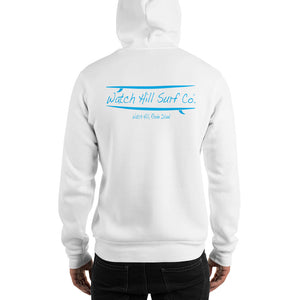 Watch Hill Surf Co. 'Parallel Boards' Unisex Hoodie - (Blue) - Watch Hill RI t-shirts with vintage surfing and motorcycle designs.
