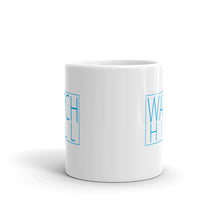 Load image into Gallery viewer, Watch Hill &#39;Box Logo&#39; Ceramic Mug - (Cyan) - Watch Hill RI t-shirts with vintage surfing and motorcycle designs.