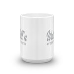 Watchill'n 'Local Coordinates' Ceramic Mug - (Grey) - Watch Hill RI t-shirts with vintage surfing and motorcycle designs.