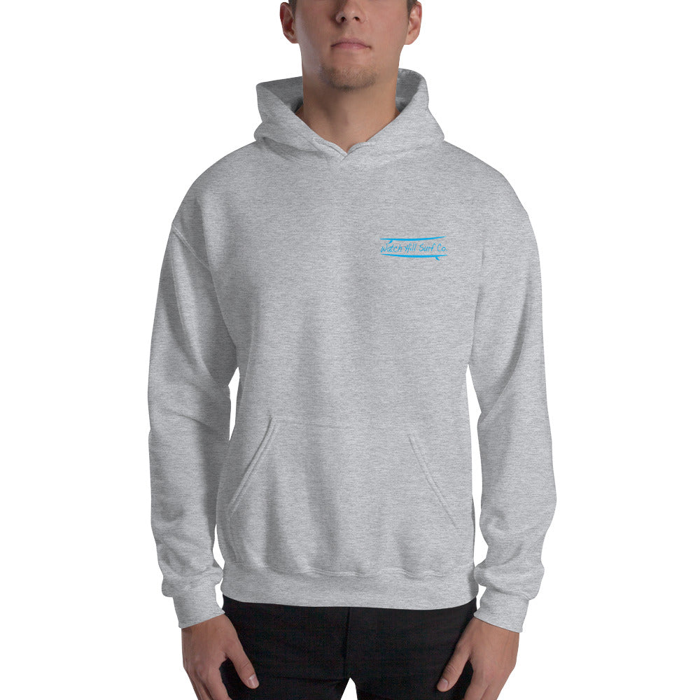Watch Hill Surf Co. 'Parallel Boards' Unisex Hoodie - (Blue) - Watch Hill RI t-shirts with vintage surfing and motorcycle designs.