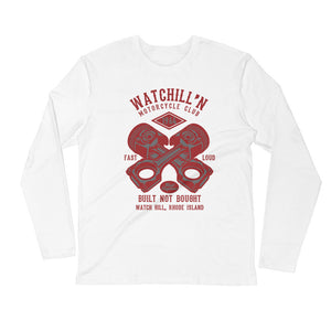 Watchill’n ‘Built Not Bought’ Premium Long Sleeve Fitted Crew (Red) - Watchill'n
