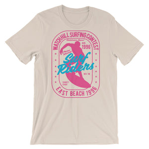 Watchill'n 'Surf Riders' - Short-Sleeve Unisex T-Shirt (Pink) - Watchill'n